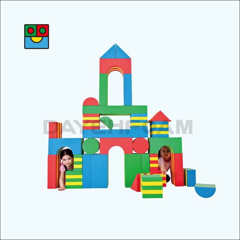 Huge Striped Soft EVA Building Blocks - 34 pcs