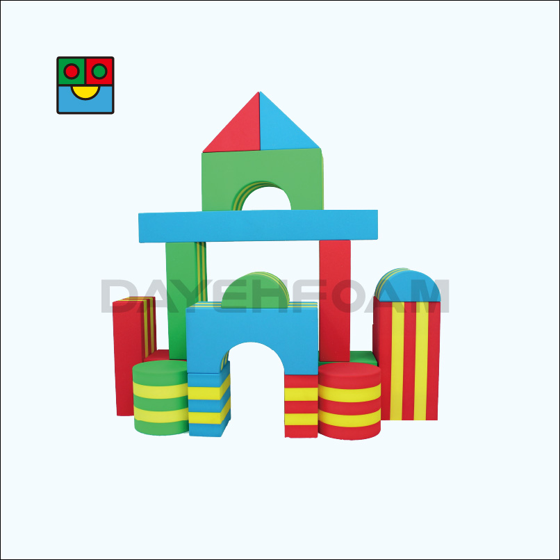 Huge Striped Soft EVA Building Blocks - 16 pcs